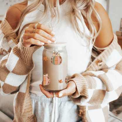 Pumpkin Fall Aesthetic Glass Tumbler