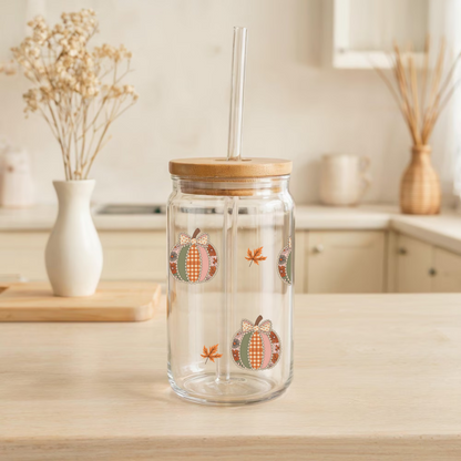 Pumpkin Fall Aesthetic Glass Tumbler