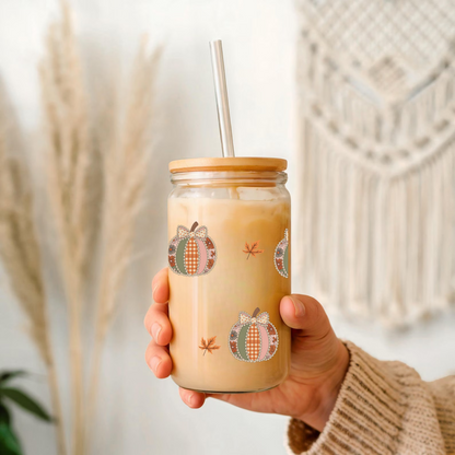 Pumpkin Fall Aesthetic Glass Tumbler
