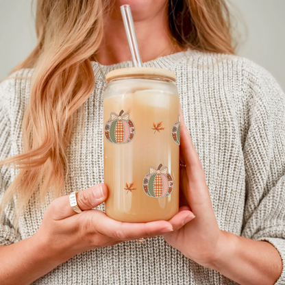 Pumpkin Fall Aesthetic Glass Tumbler