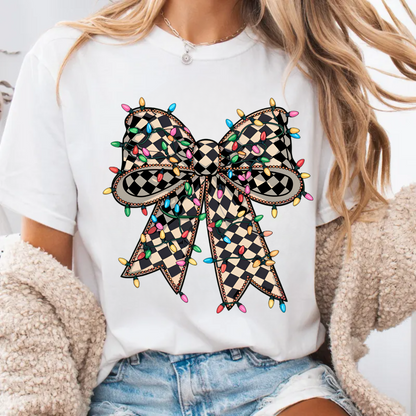 Black Checkered Ribbon Sweatshirt