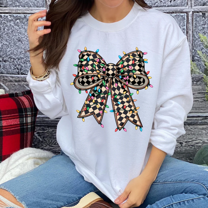 Black Checkered Ribbon Sweatshirt