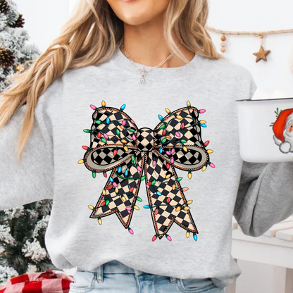 Black Checkered Ribbon Sweatshirt