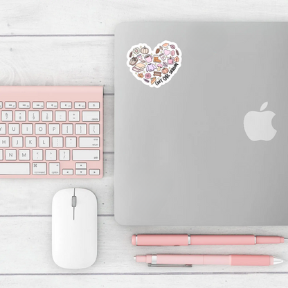 Cozy girl season heart sticker, Water Resistant, Sweater Weather, Warm and Cozy Vibes, Autumn Aesthetics, Fall Lover Gift